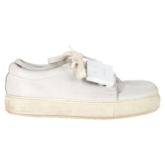 Acne Studios Adriana Low-Top Sneakers in White Leather - Picture 1 of 9
